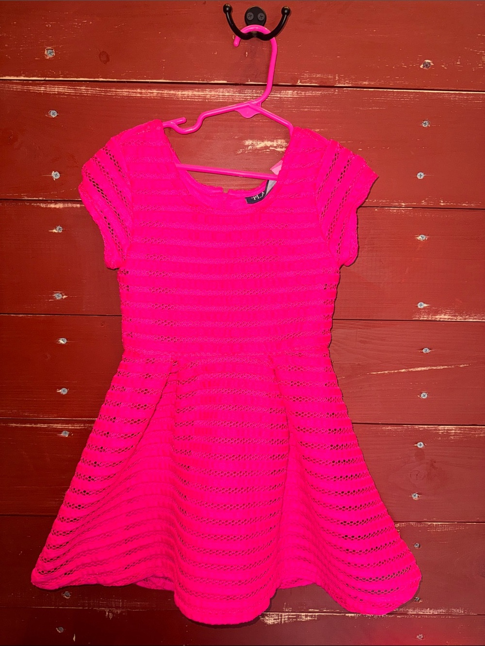 The Children's Place Neon Hot Pink Knit Fit & Flare Dress - Picture 1 of 2